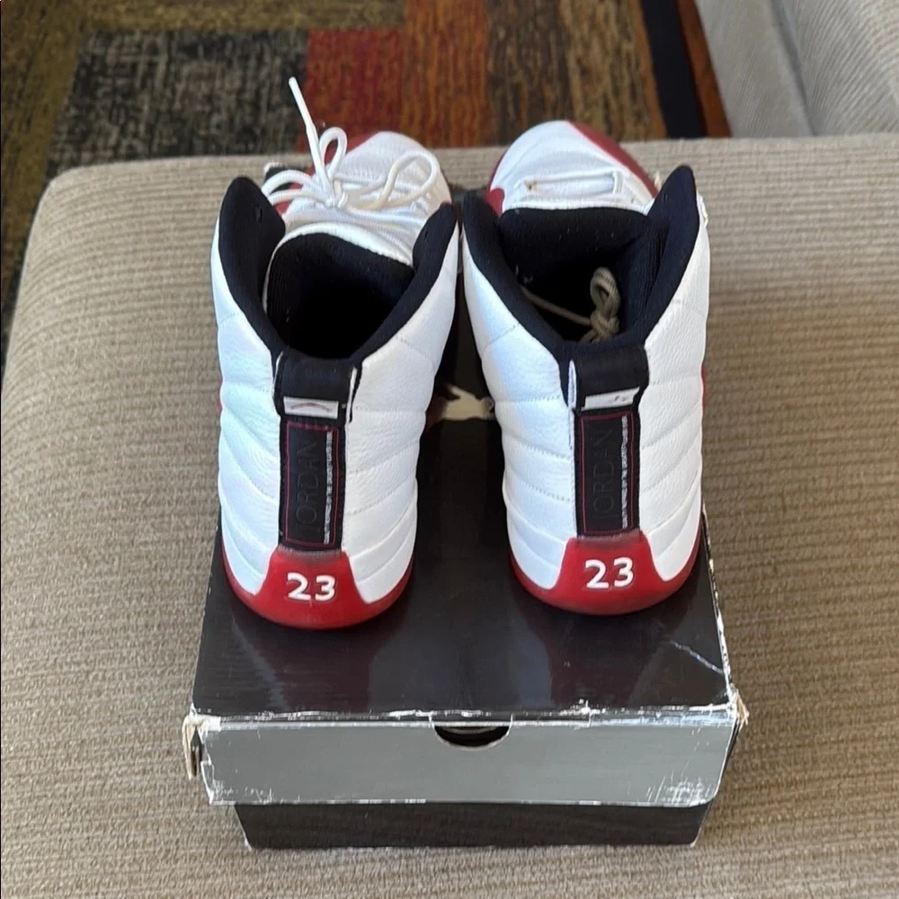 Jordan 12 (2009) White and Cherry High-Top Sneakers